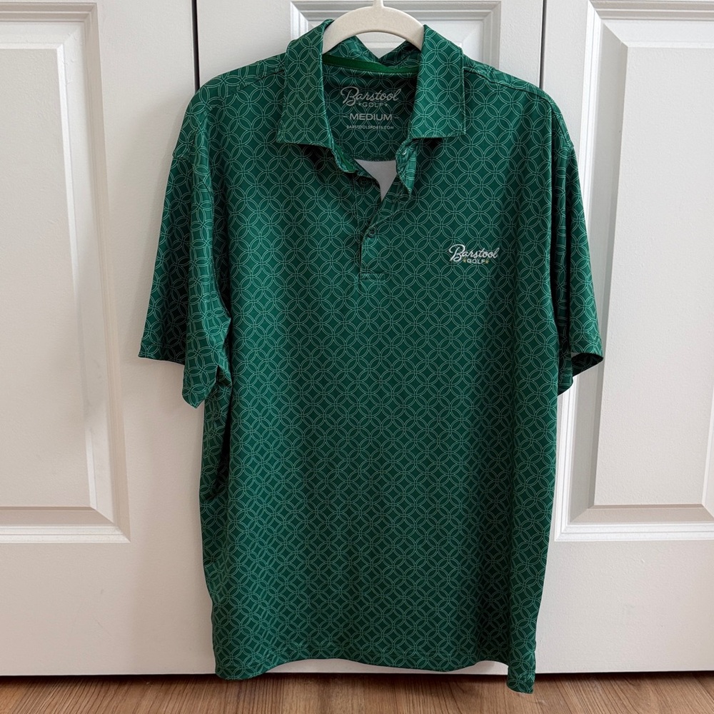 Barstool Performance Men's Green Geometric Polo
